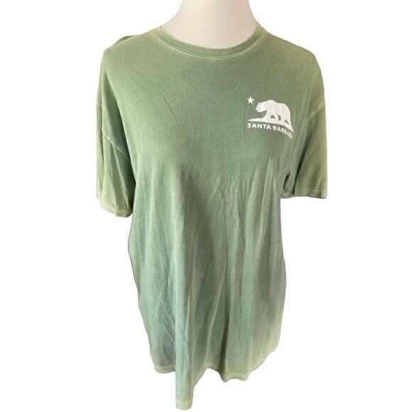 ID Next Level California Bear Santa Barbara Logo Sage Green Crewneck Short-sleev - Picture 1 of 7